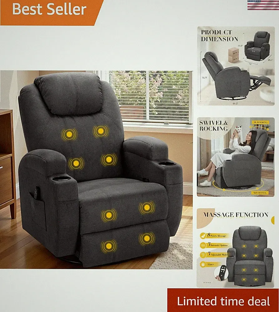 Power Swivel Rocker Recliner Chair for Adults,Rocking Recliners Chairs with Mass