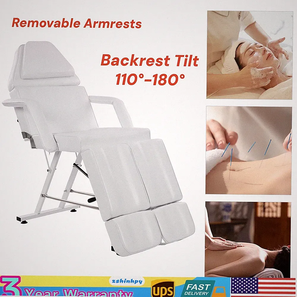 PVC Sponge 150kg Capacity Salon Chair 110°-180° Backrest Tilt Beauty Spa Chair