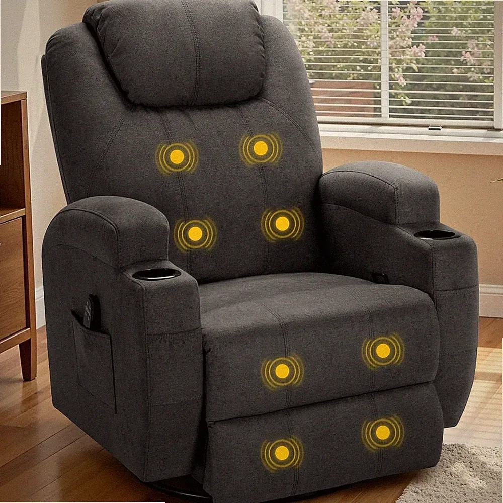 Recliner Chair, 360° Swivel Rocker Chair for Adults, Rocking Recliner Chair w...